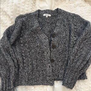 Madewell Gray Cropped Cardigan Sweater